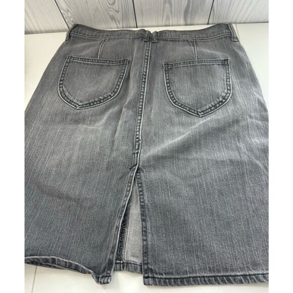 Vintage y2K Old Navy Gray Denim Midi Pencil Skirt  Sz 10 - Picture 2 of 7